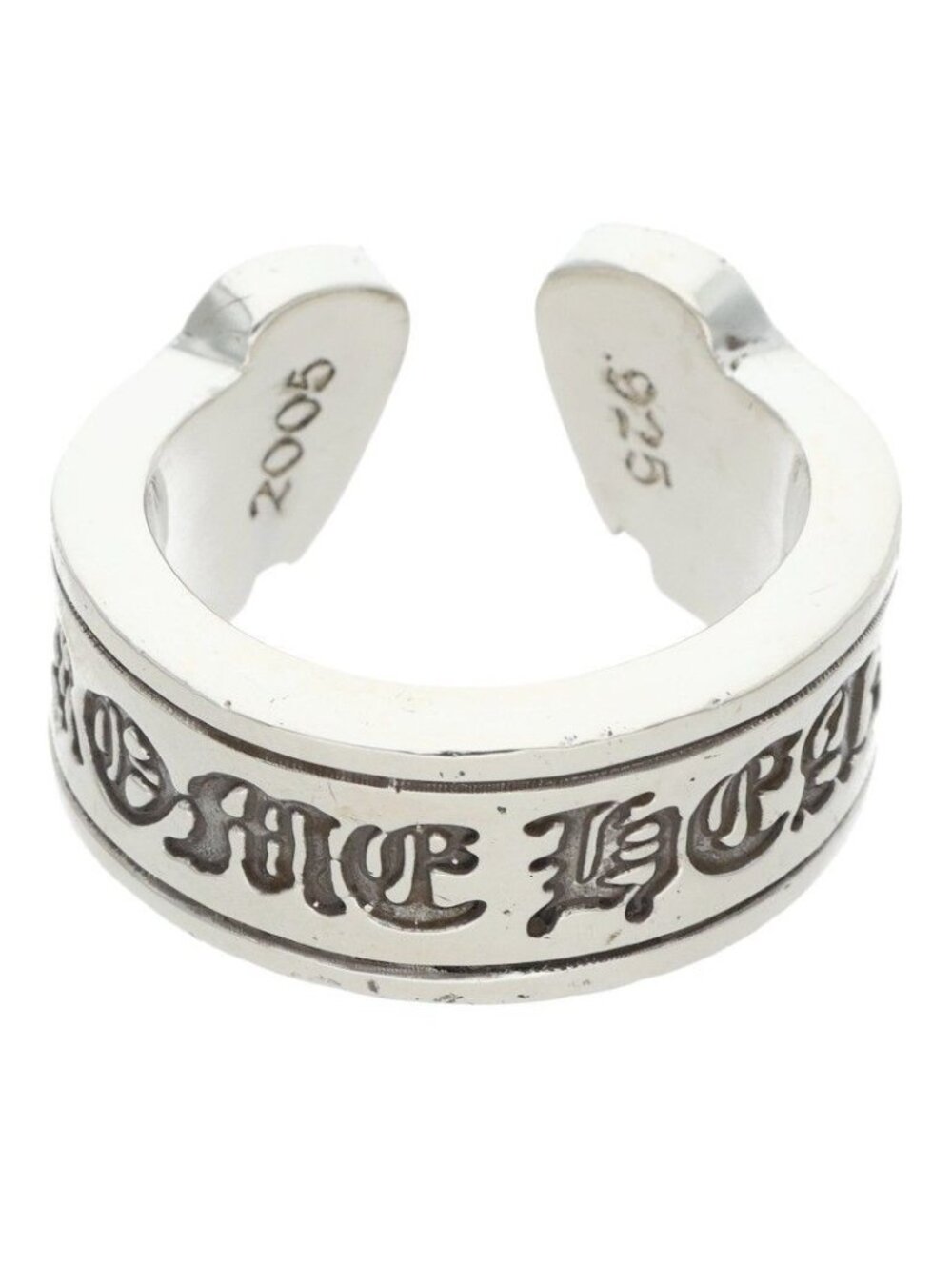 Chrome Hearts LG Scroll Label Large Silver Ring